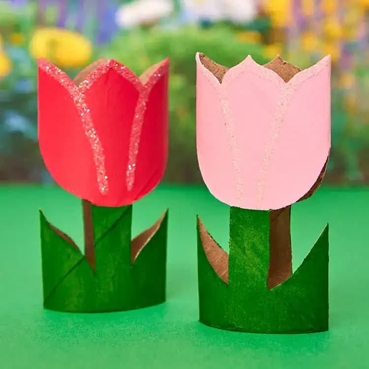 Recycled Spring Tulip crafts
