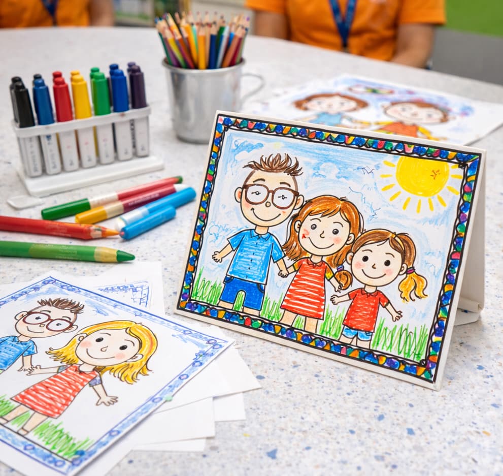 Spring Break Kids Craft: Family Portraits