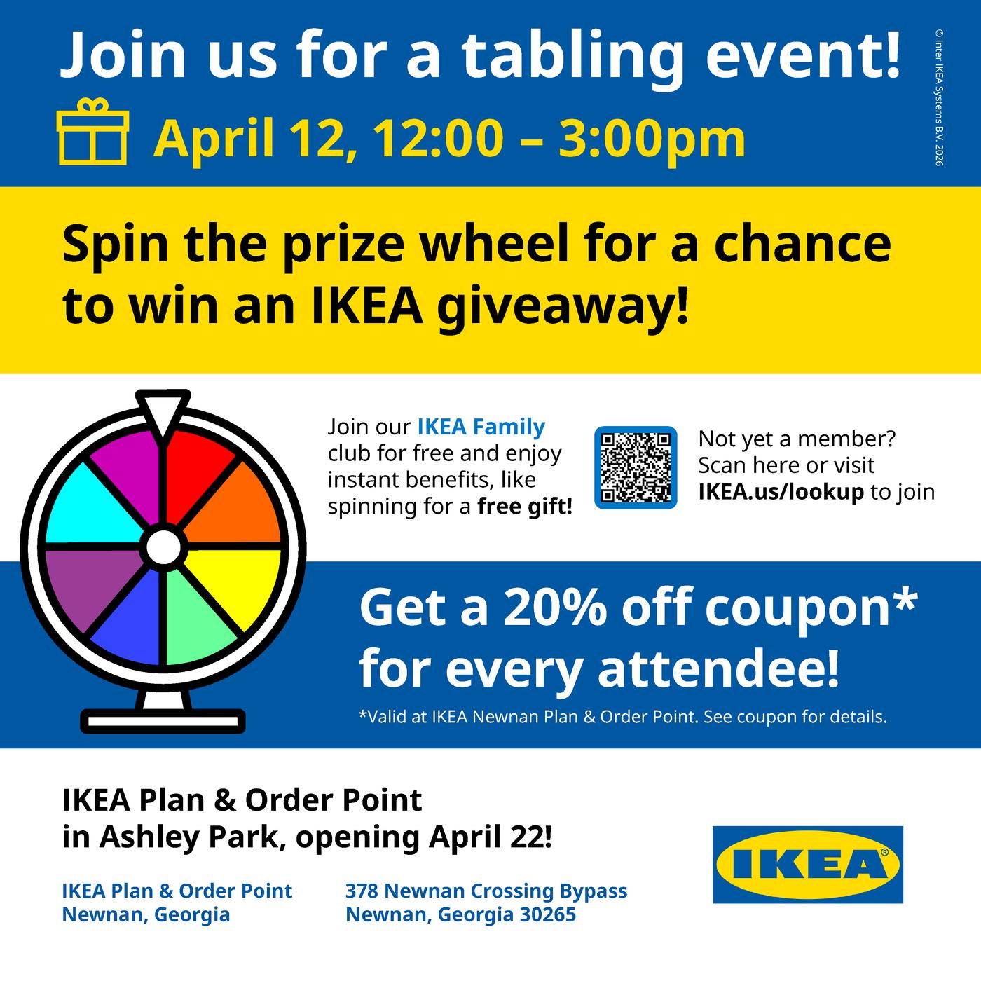 Spin the Wheel Giveaway at IKEA Newnan