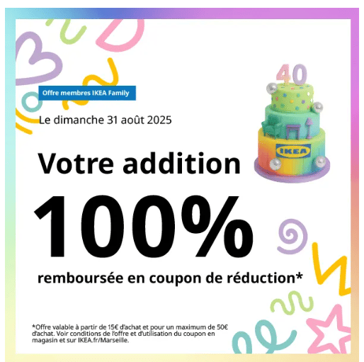 Votre addition 100% remboursée en coupon