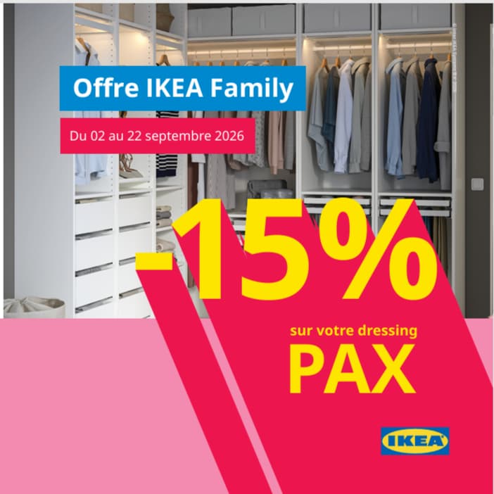 15% DE REMISE SUR LES RANGEMENTS PAX ET KOMPLEMENT