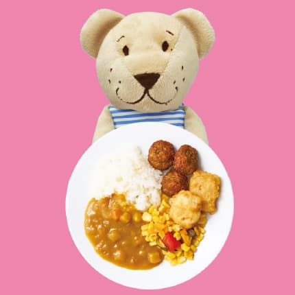 キッズプレートを食べて、限定ステッカーをもらおう！