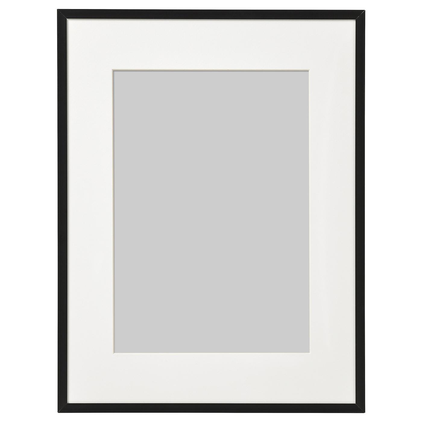 2x stuks houten fotolijst zwart geschikt voor een foto van 50 x 70 cm