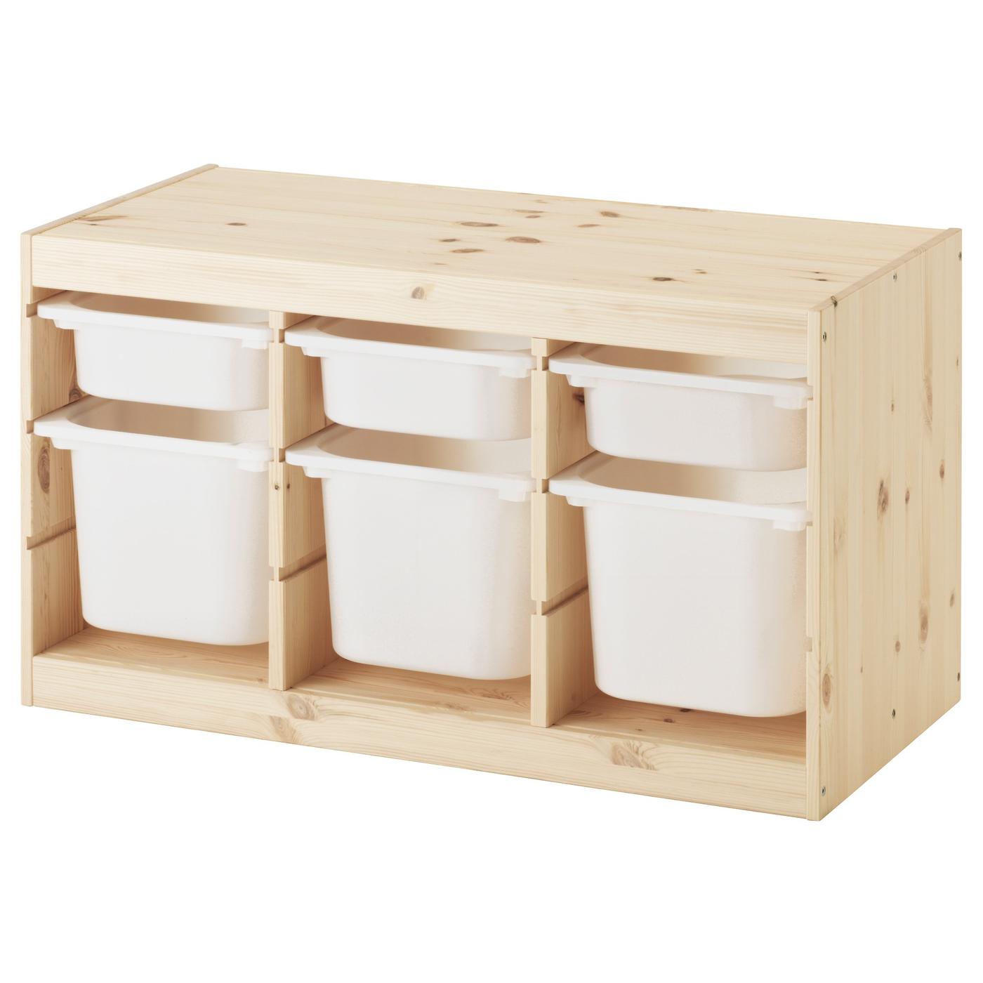 トロファスト　IKEA 2点　木製 TROFAST トロファスト 収納コンビネーション, ライトホワイトステイン