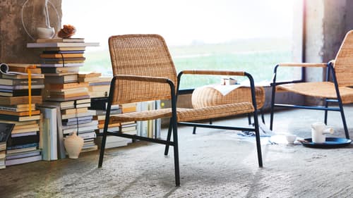 Rattan armchairs