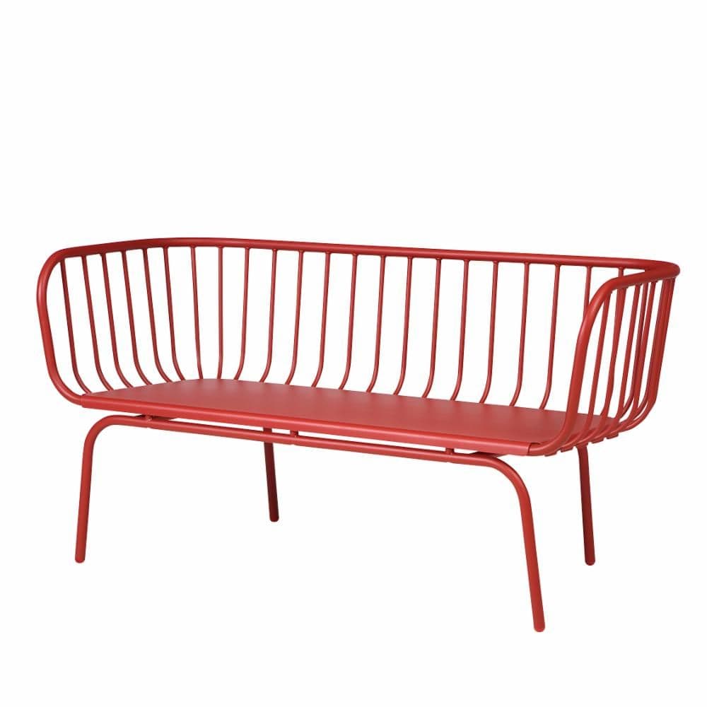 Red BRUSEN outdoor sofa on a white background.