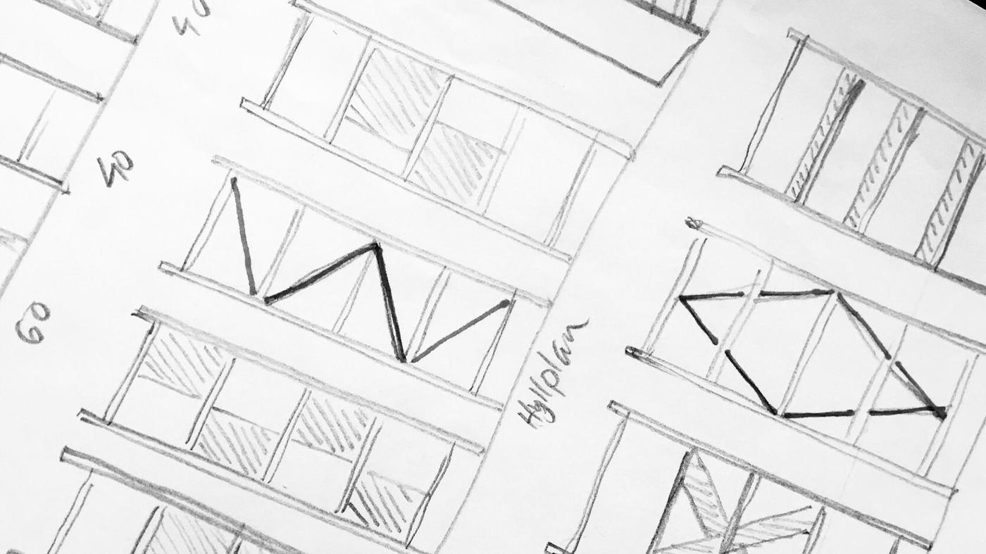 Sketches of BAGGEBO storage furniture.