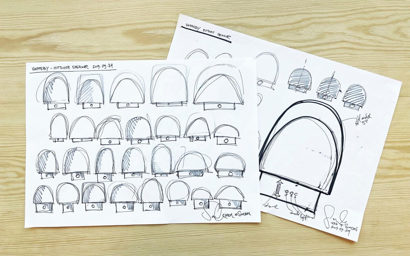 Sketches of the IKEA VAPPEBY speaker