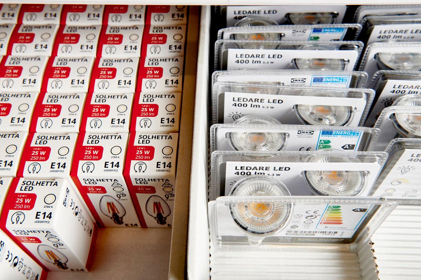 A paper packaging along side a plastics packaging.