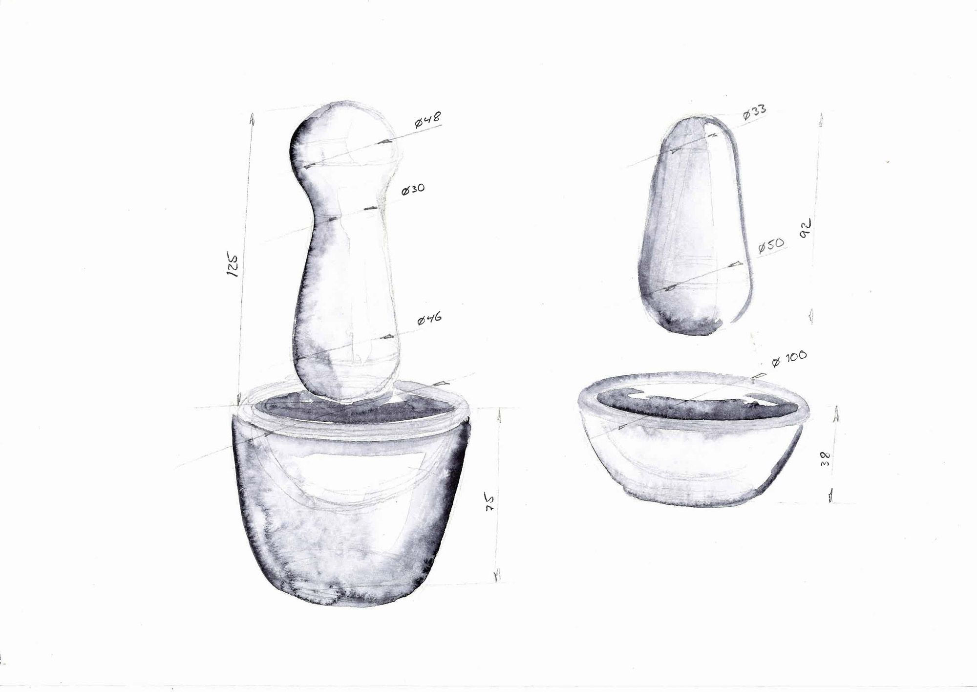 Sketches of mortars.