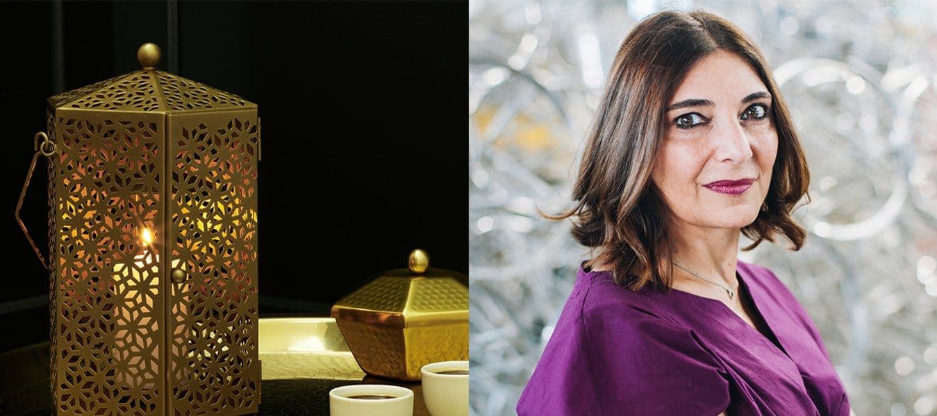 A two-visual collage of items from LJUVARE collection and Lebanese designer Nada Debs.