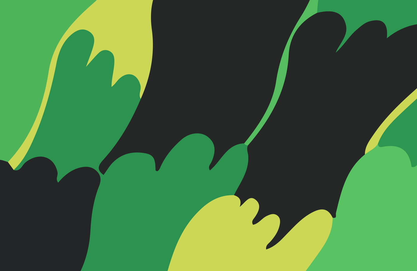 A pattern in green, lime and black.