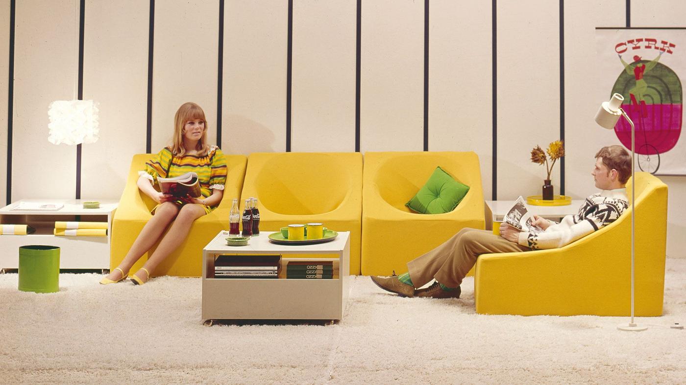 A living room from the 1960s