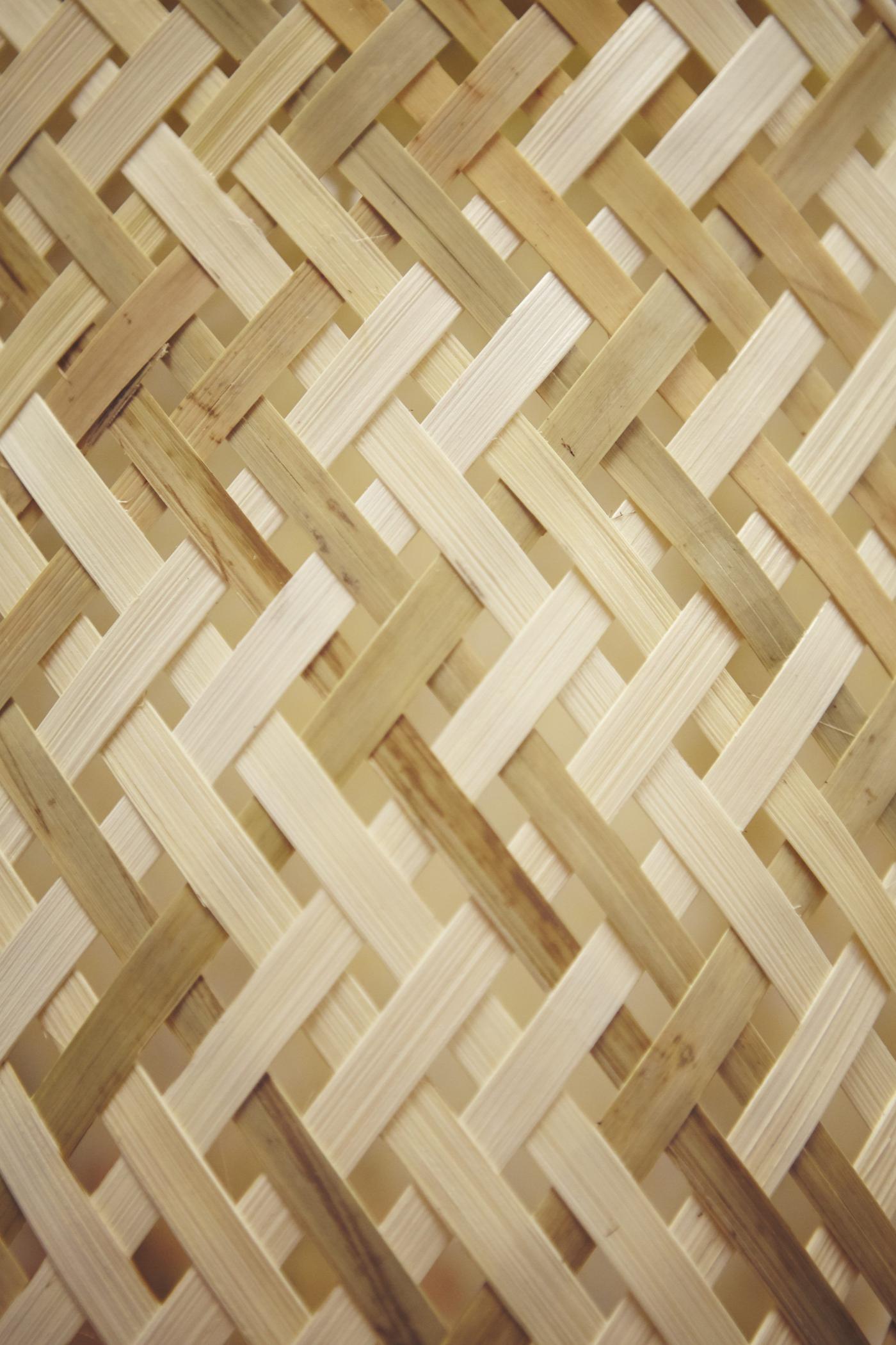 Woven bamboo.