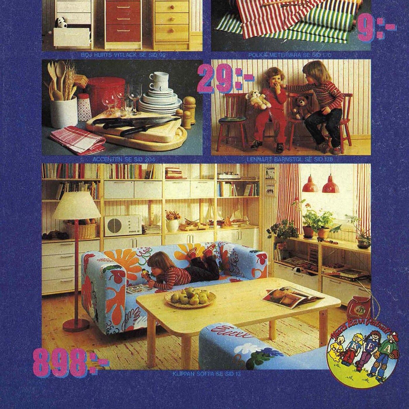 KLIPPAN sofa on the 1980 IKEA Catalogue cover.