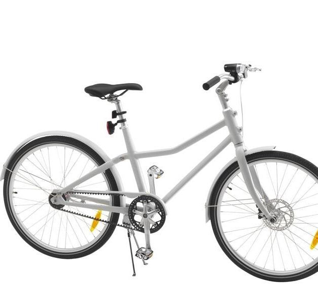A white bicycle.