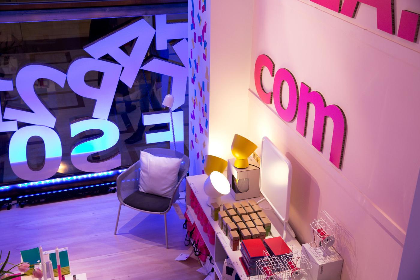 A display of furniture in an event setting.