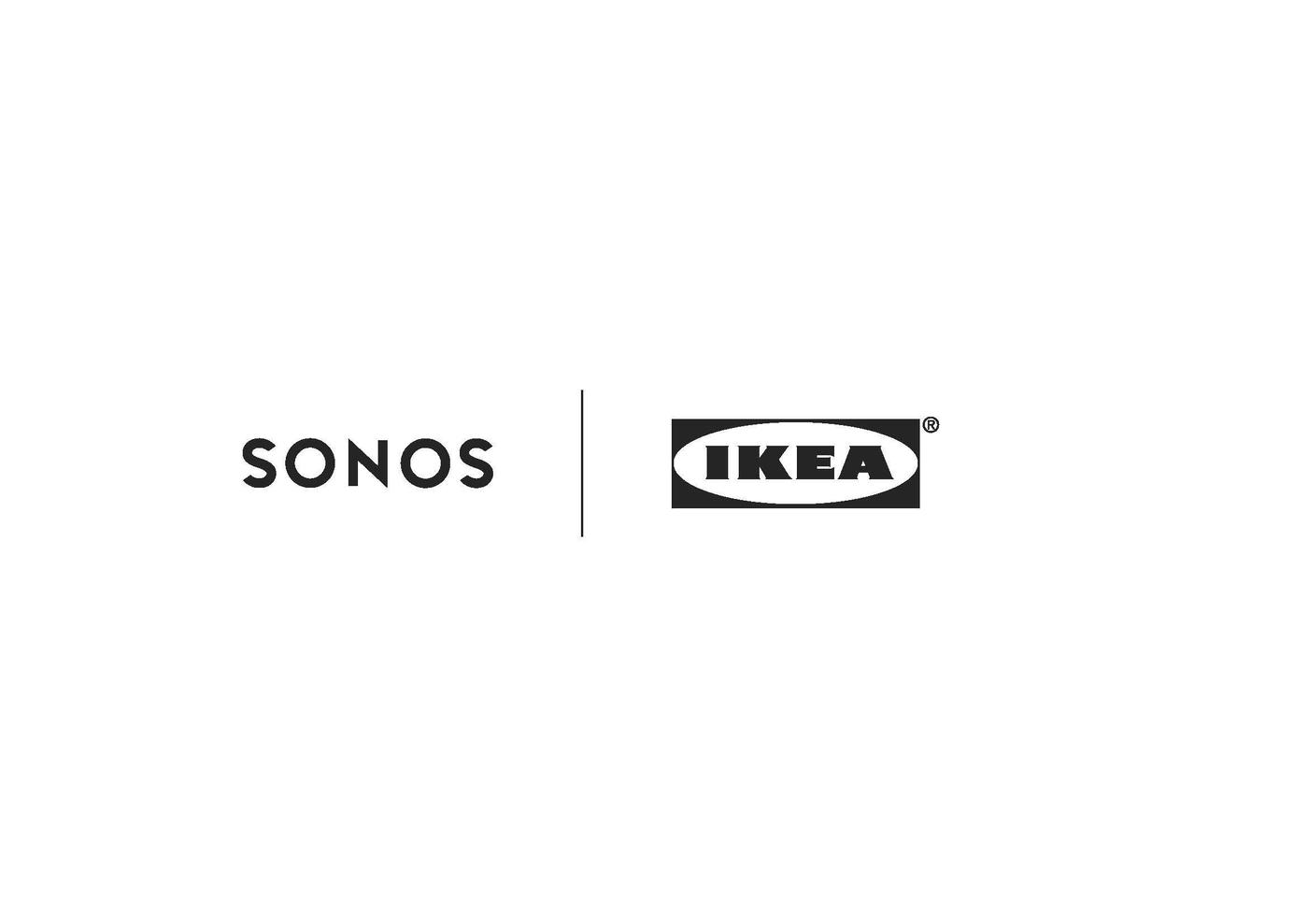 The SONOS and IKEA logo in black and white.