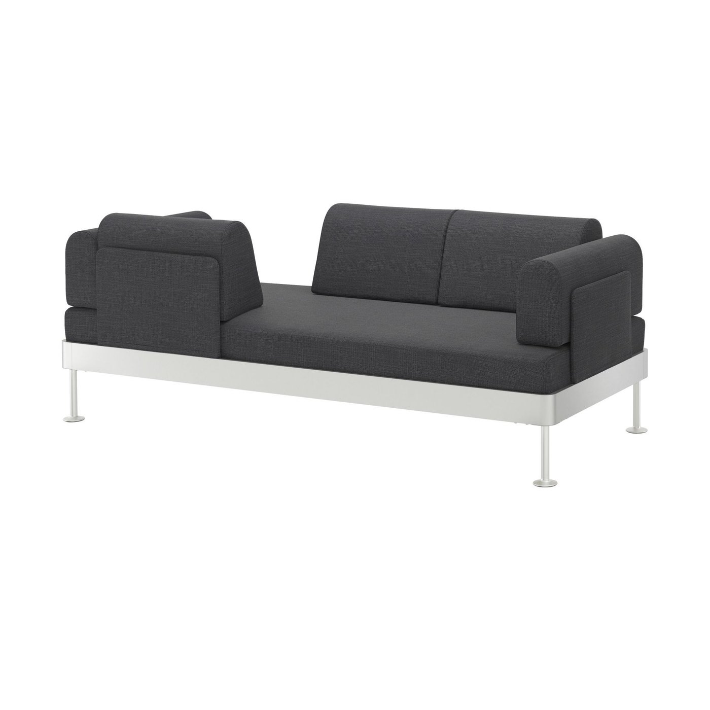 Dark grey daybed on a white background.