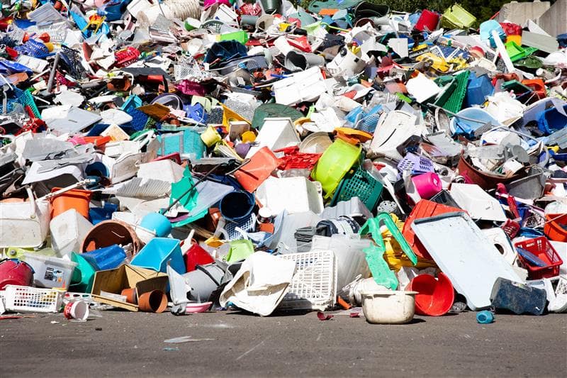 A pile of discarded plastic products.