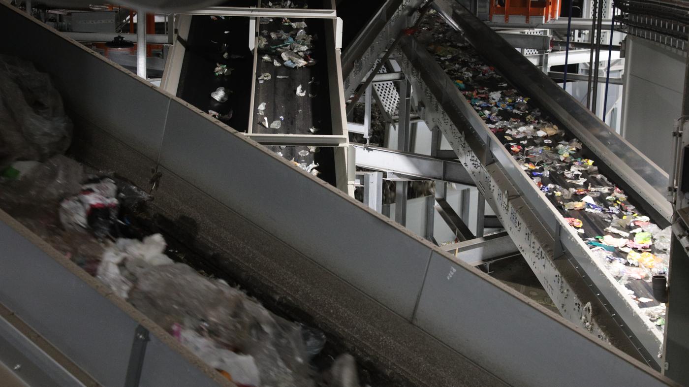 Plastic on conveyor belts.
