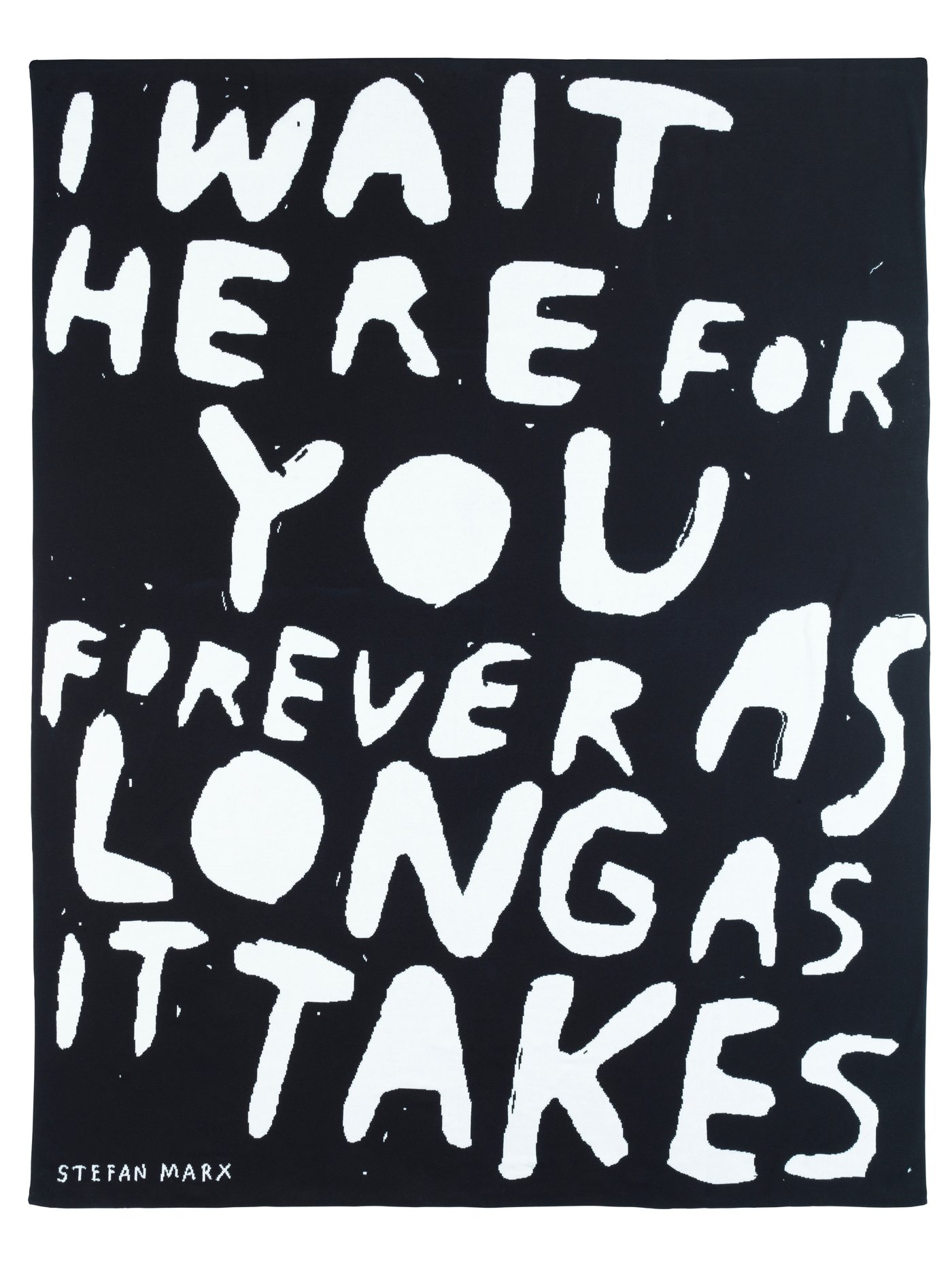 A black and white graphic design for a throw from the Art Event.