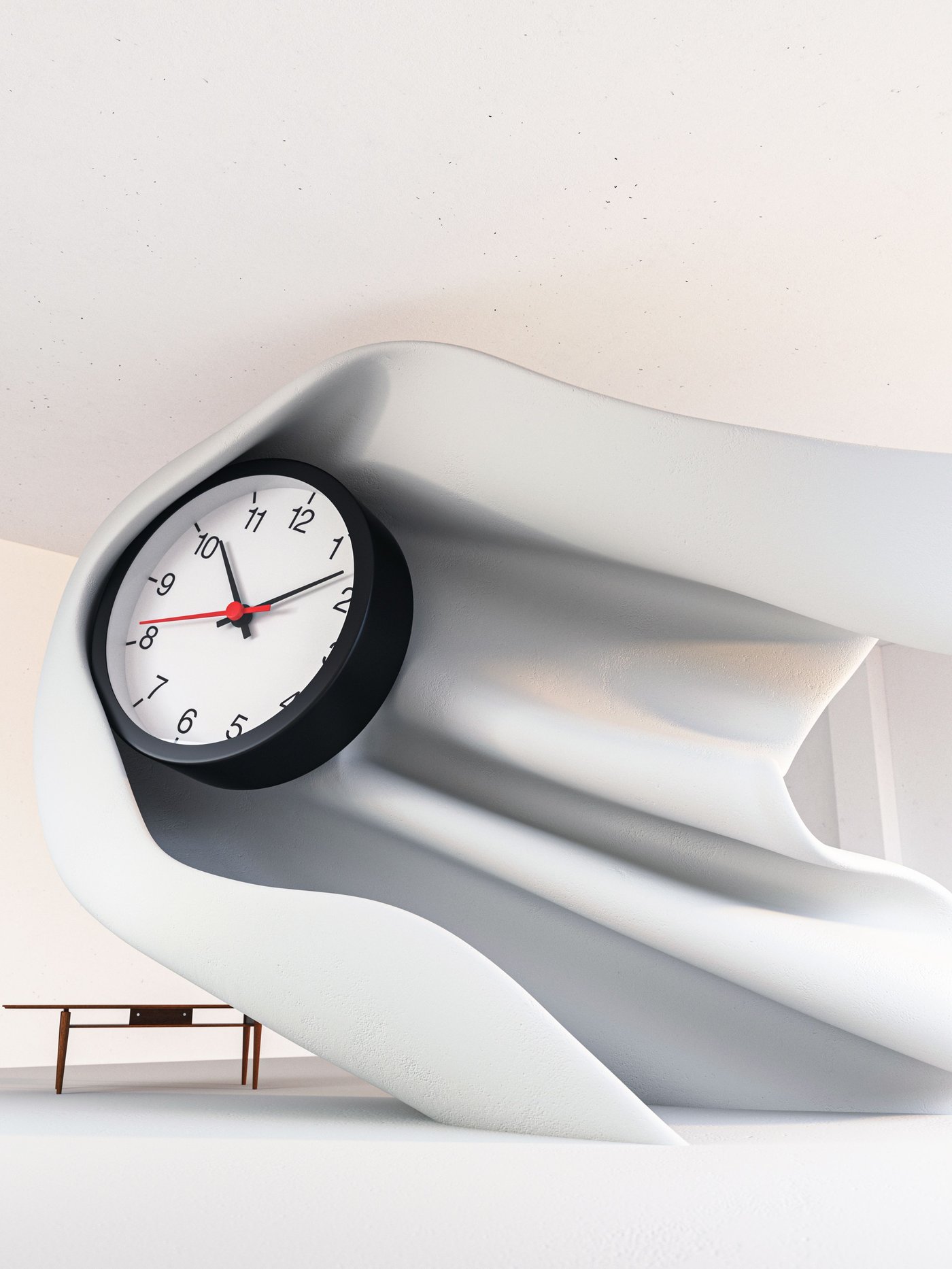 A white melted effect clock.