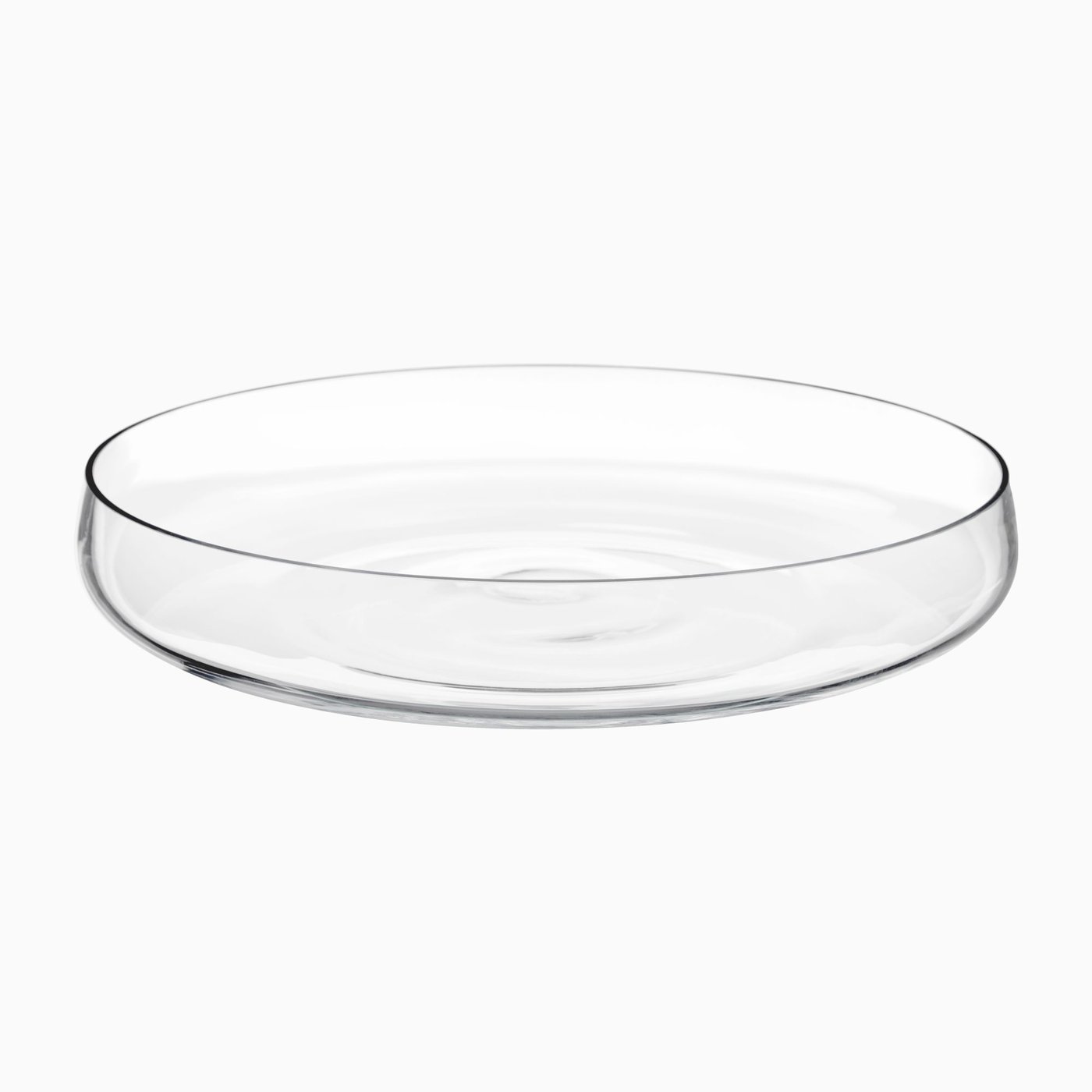 A BERÄKNA bowl in clear glass against a light grey background.