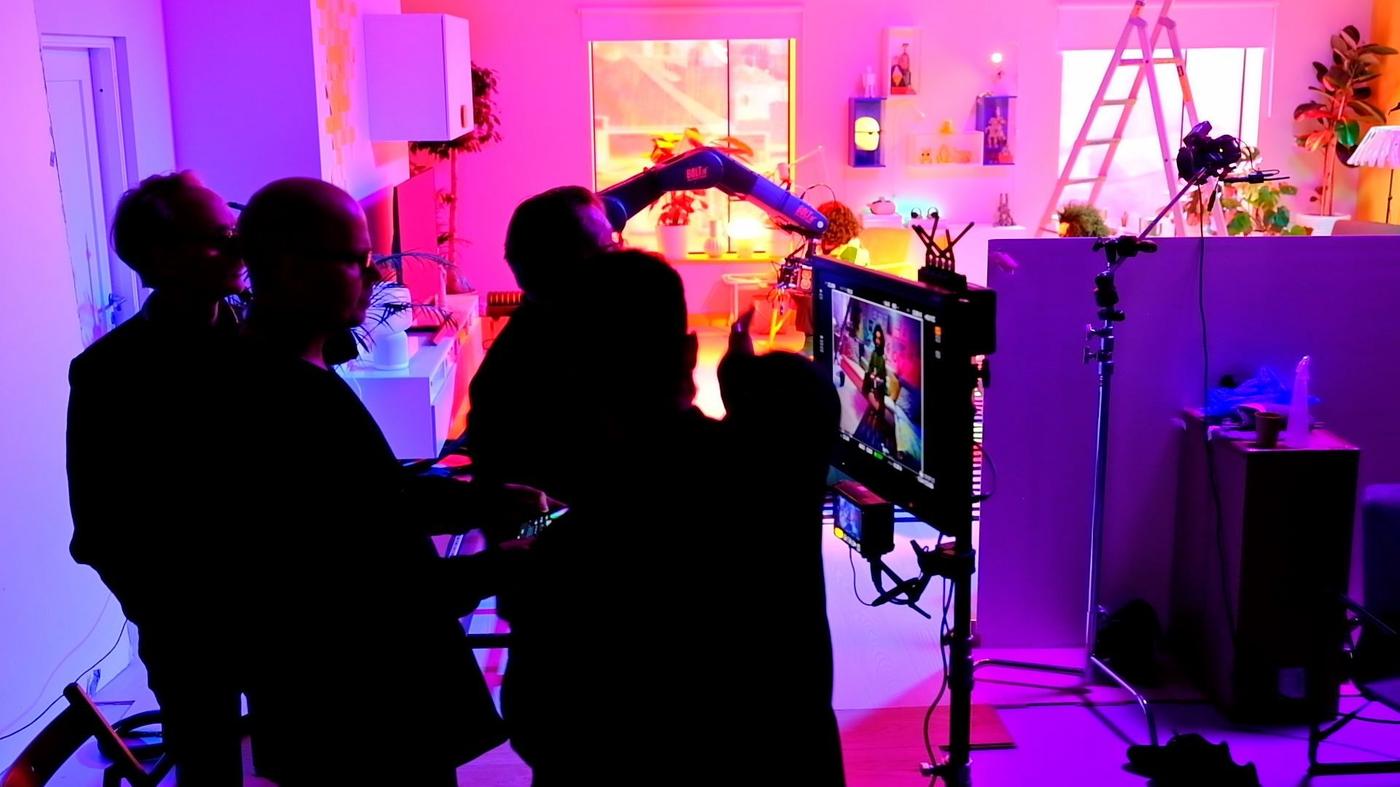 A behind the scenes photo from an IMC production for the BRÄNNBOLL collection.