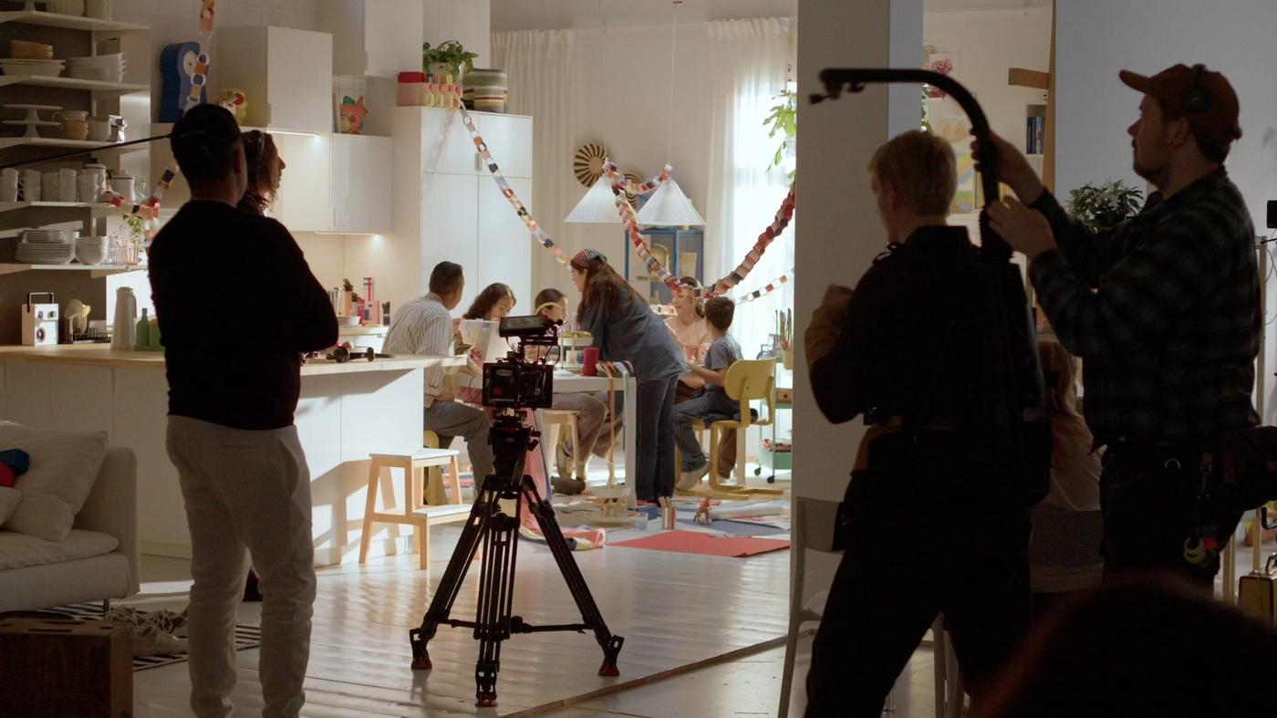 A behind the scenes photo from an IMC production for complete cooking and eating.