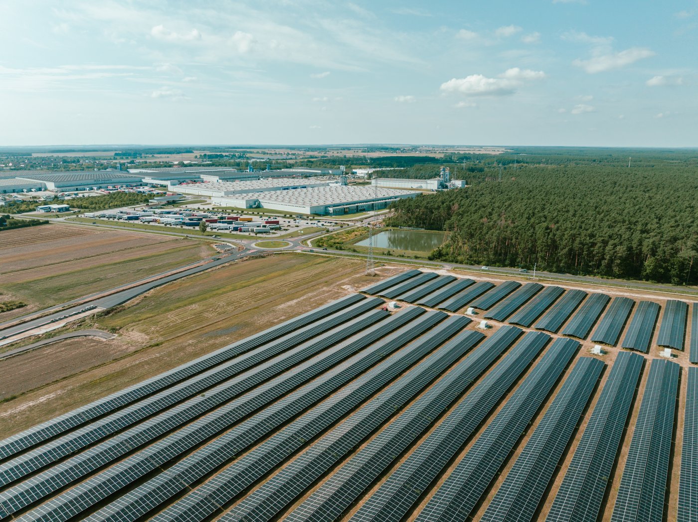An aerial view of the IKEA Industry factory in Zbaszynek.
