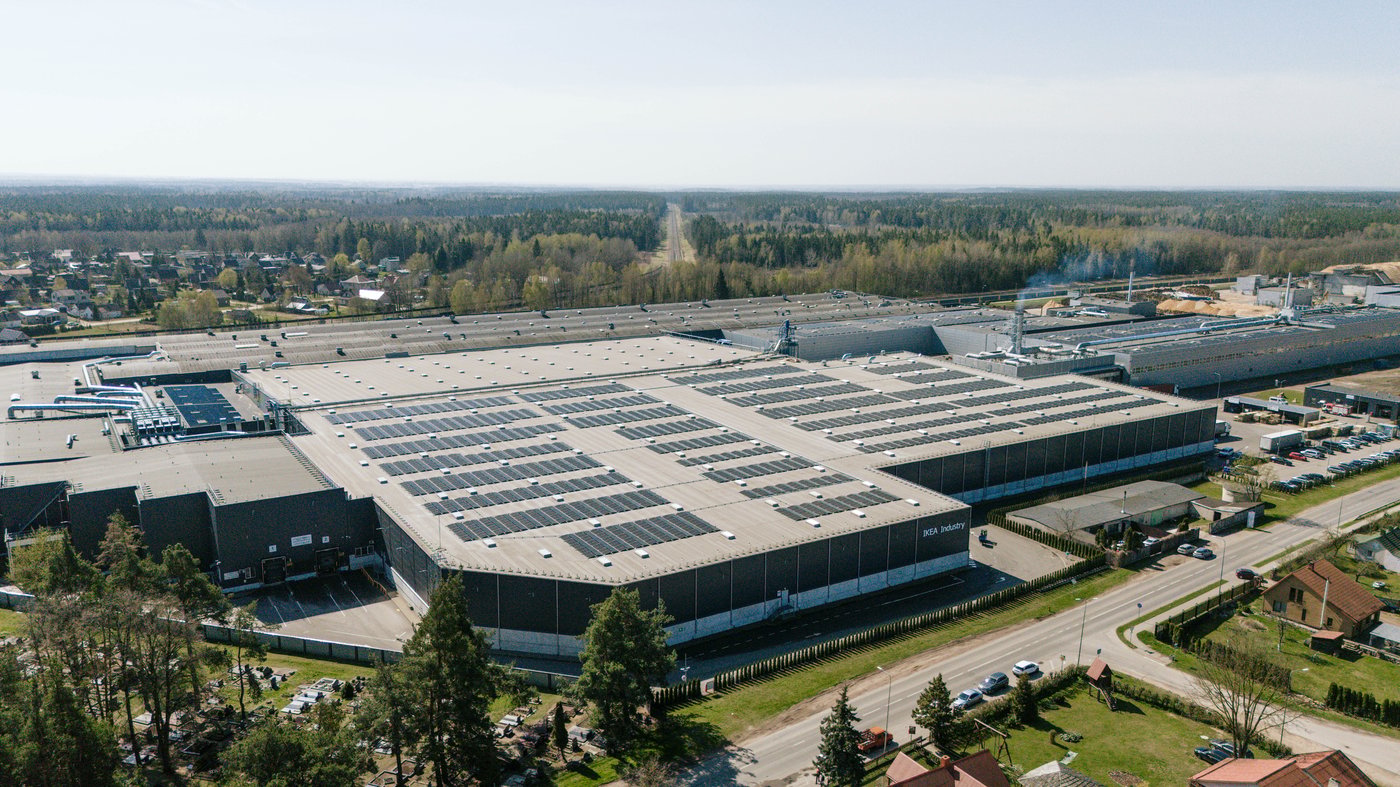 An aerial view of the IKEA Industry site in Kazlų Rūda.