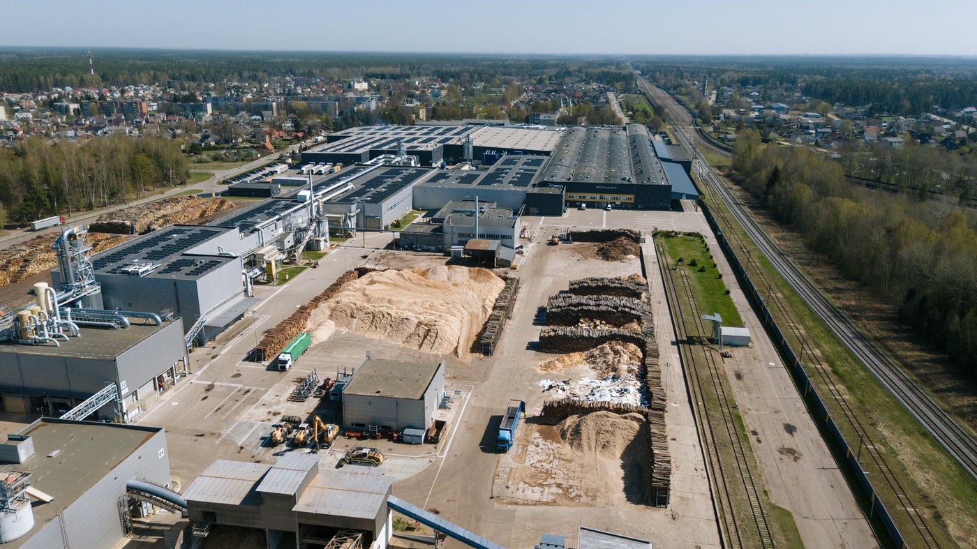 An aerial view of the IKEA Industry site in Kazlų Rūda.