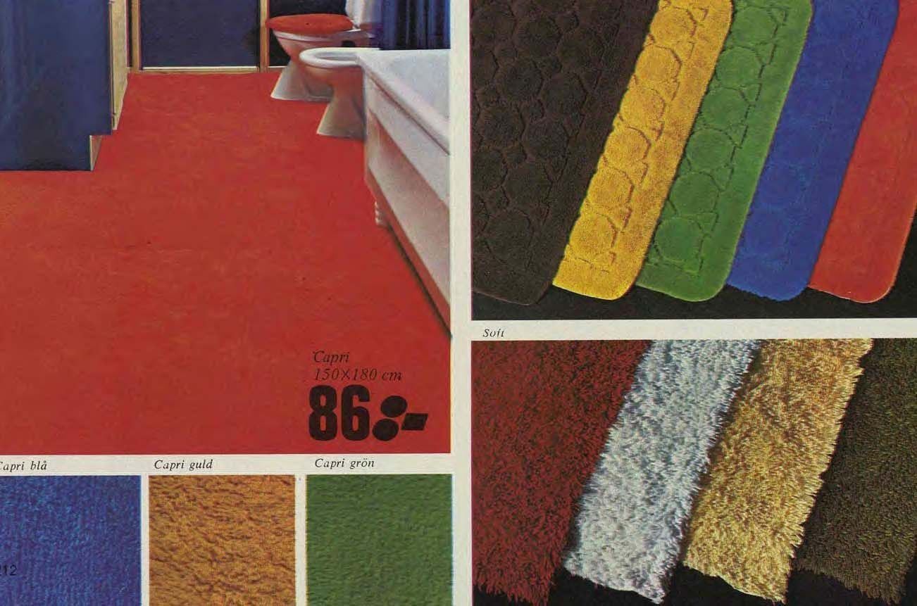 Carpets and rugs featured in the 1973 IKEA catalogue