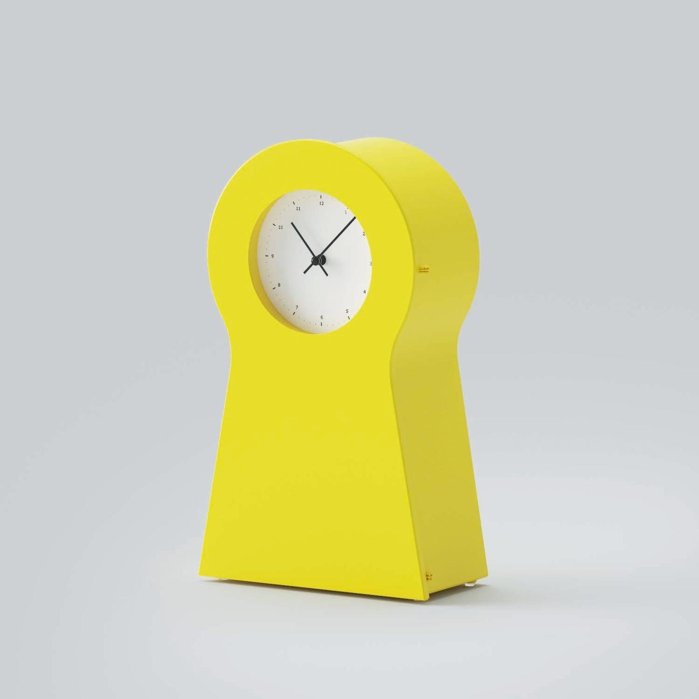 A yellow IKEA PS clock.