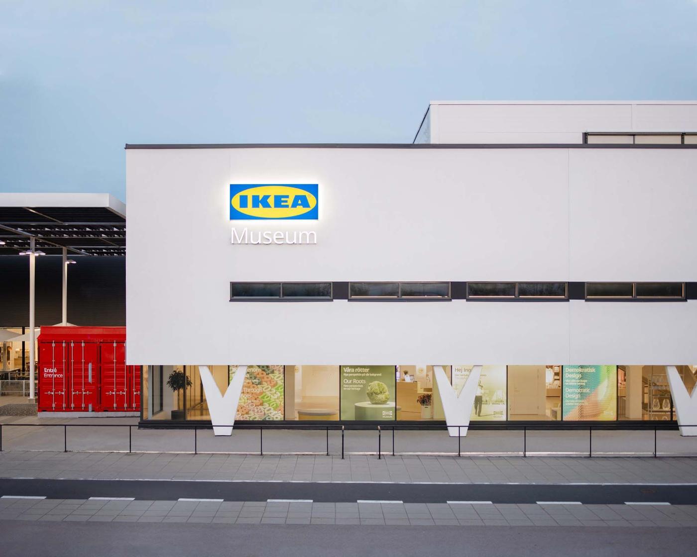 An exterior view of the IKEA Museum in Älmhult.
