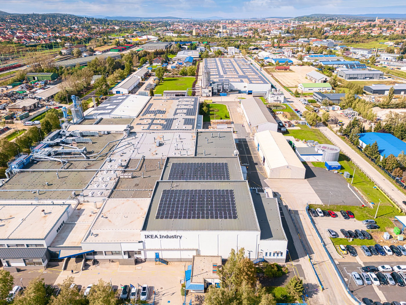 An aerial view of the IKEA Industry site in Sopron.