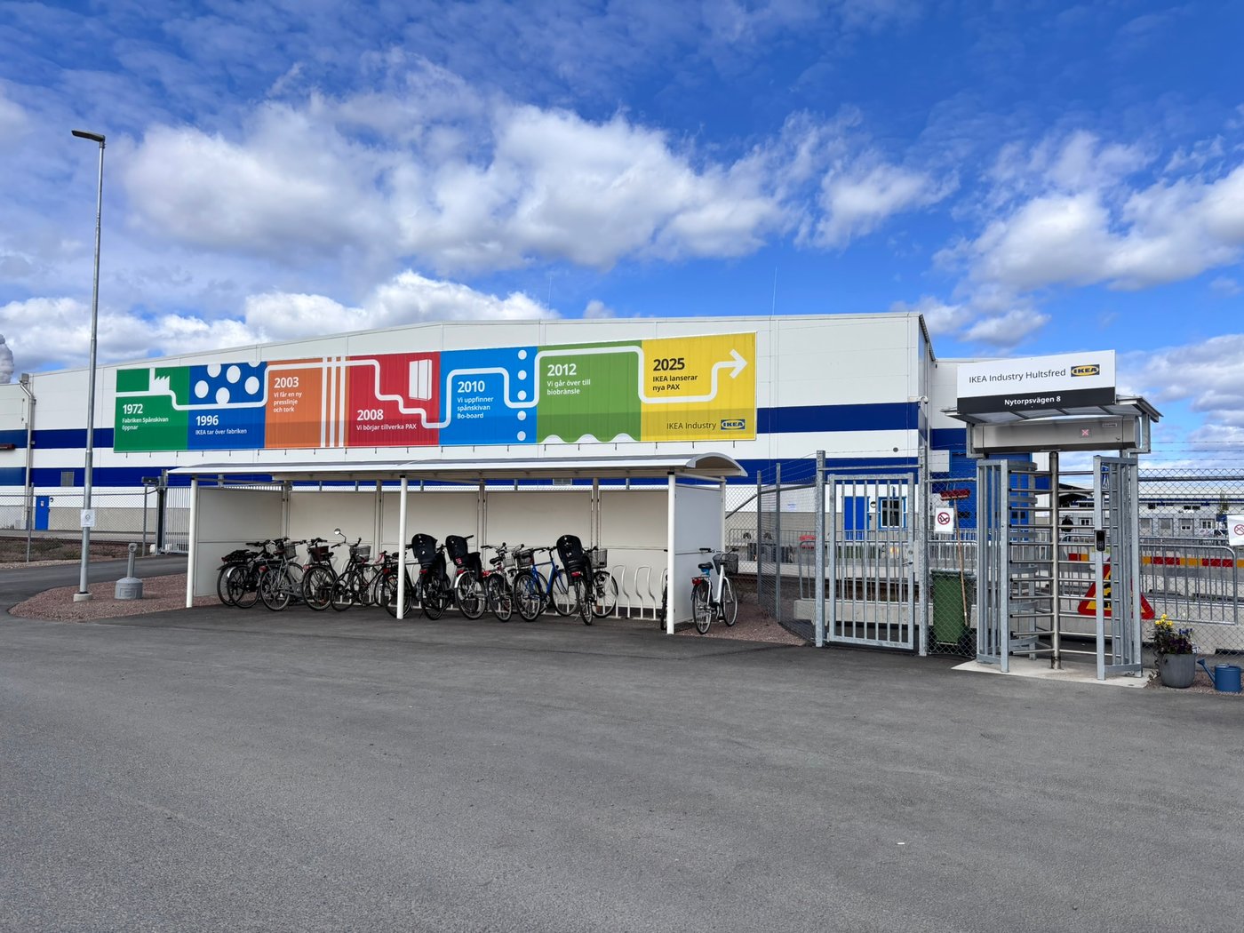 A row of bikes outside the IKEA Industry factory in Hultsfred.