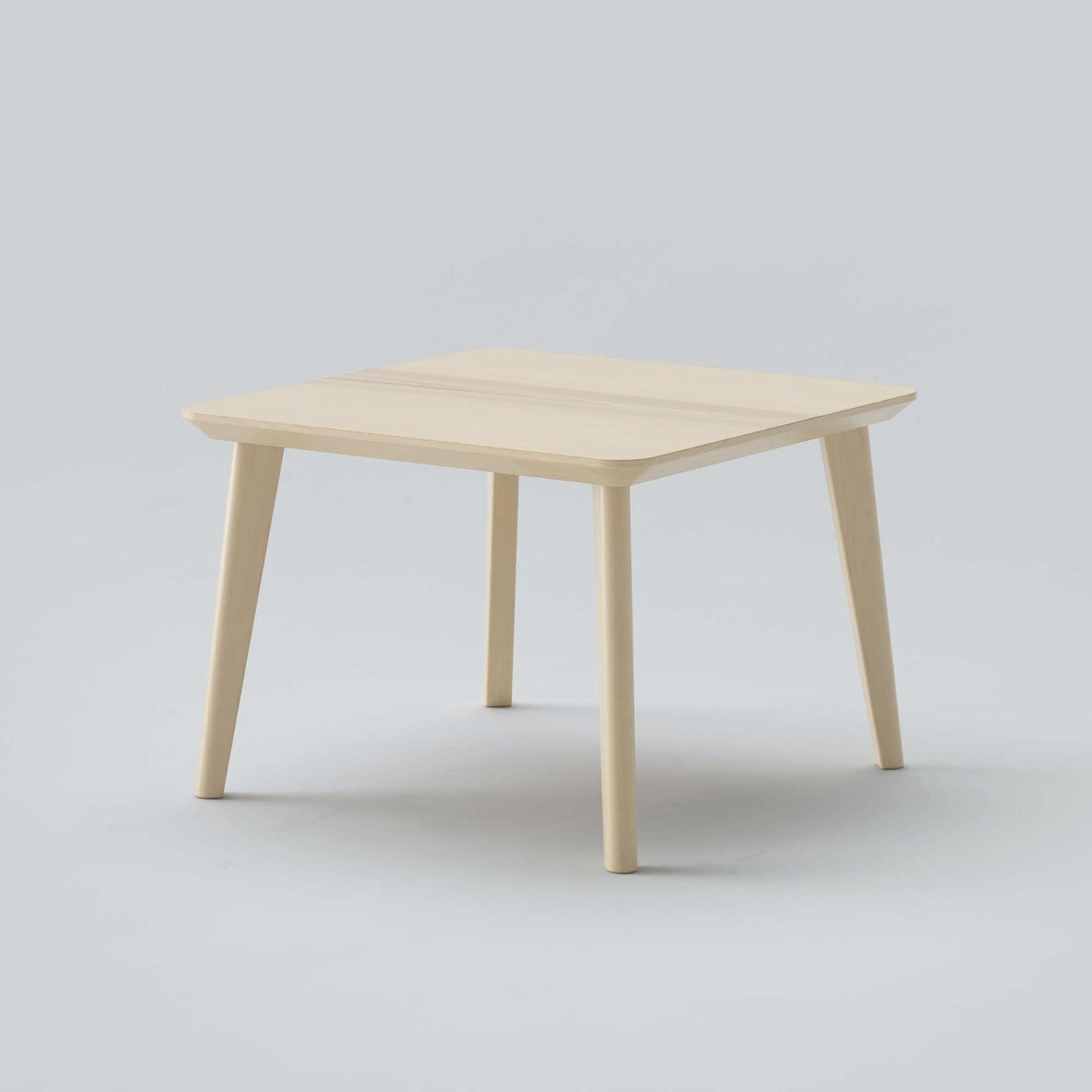 A wooden LISABO table.