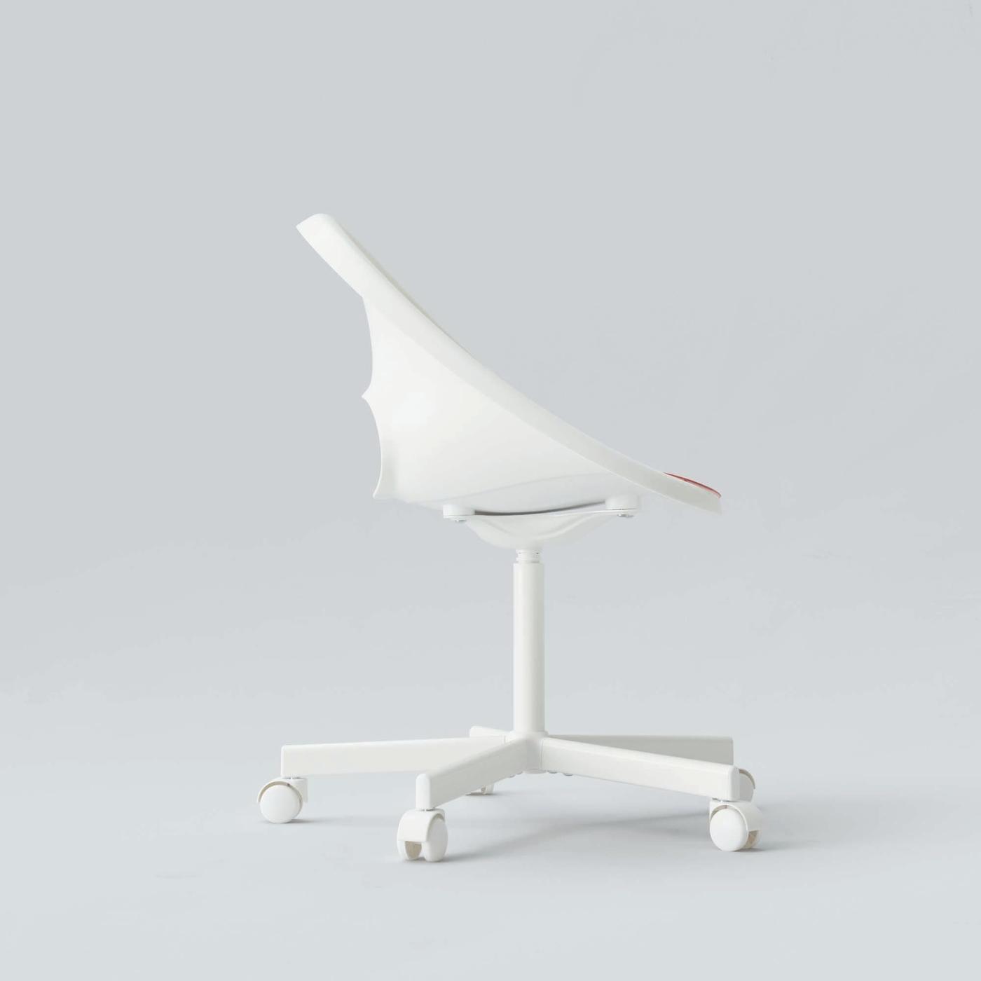 A white wheeled LOBERGET task chair.