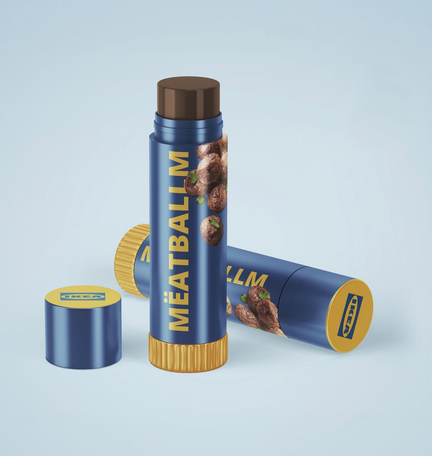 Two meatball flavoured lipbalms.
