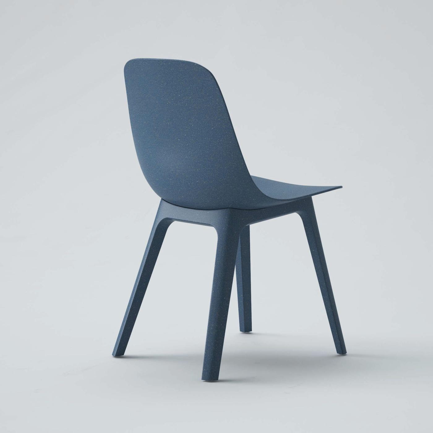 A dark blue ODGER dining chair.