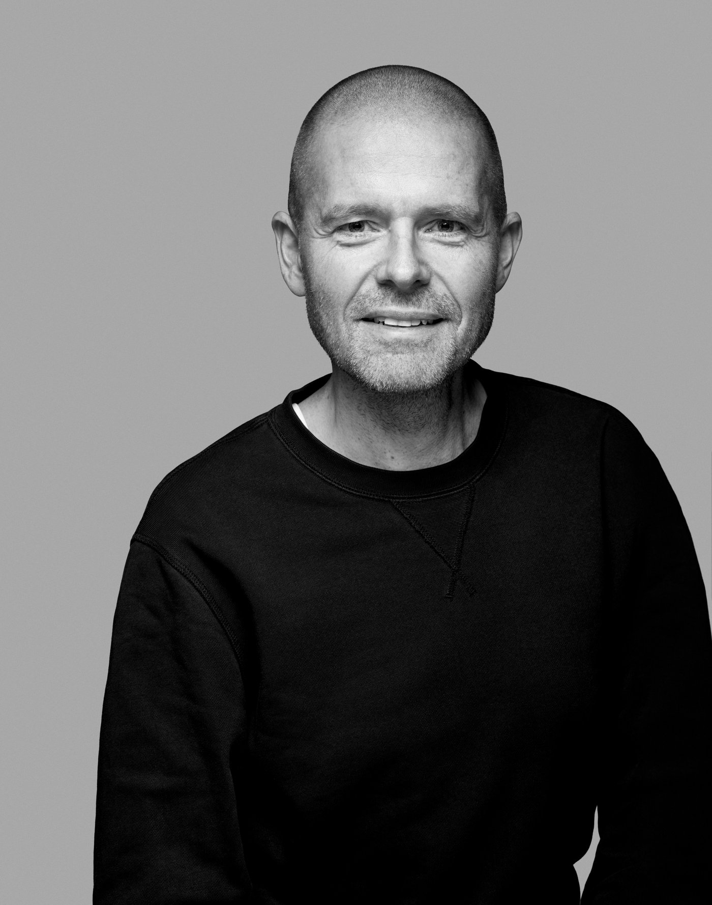 Black and white designer portrait of Ola Wihlborg.