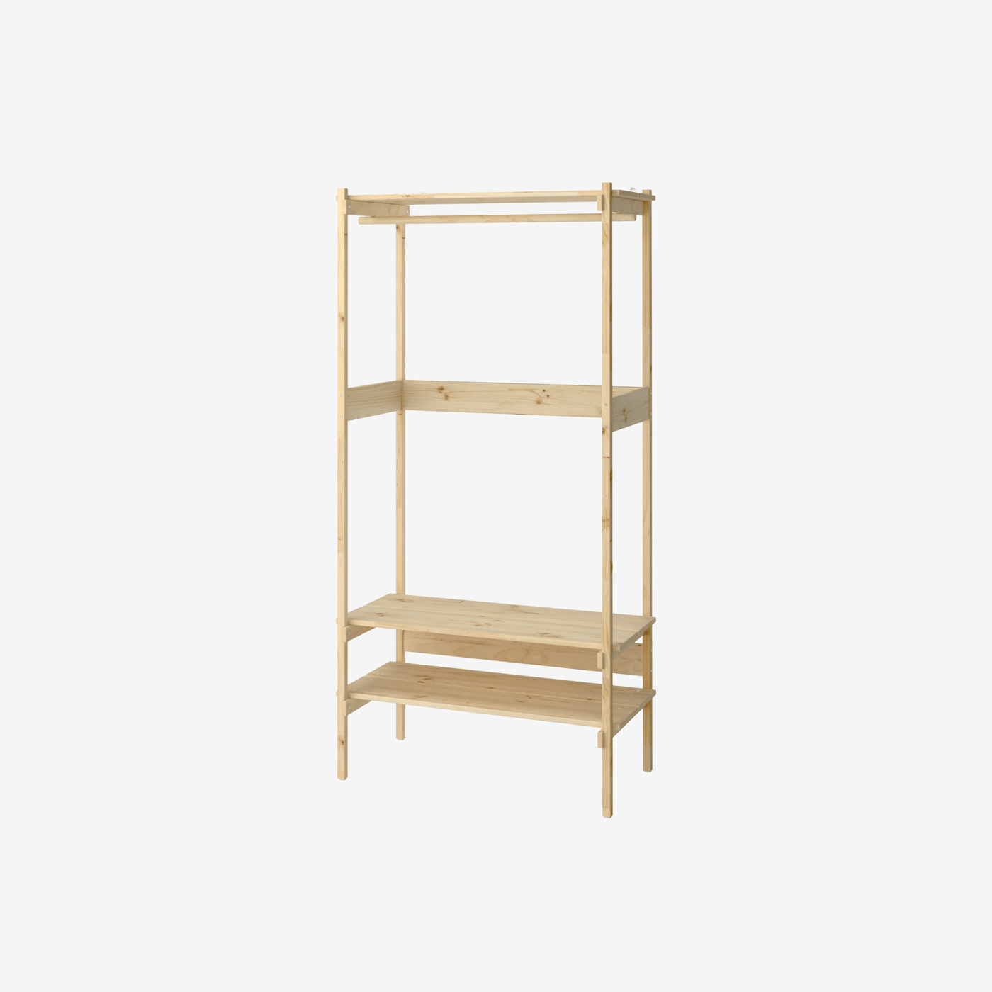 A KRONÖREN open wardrobe in solid wood.