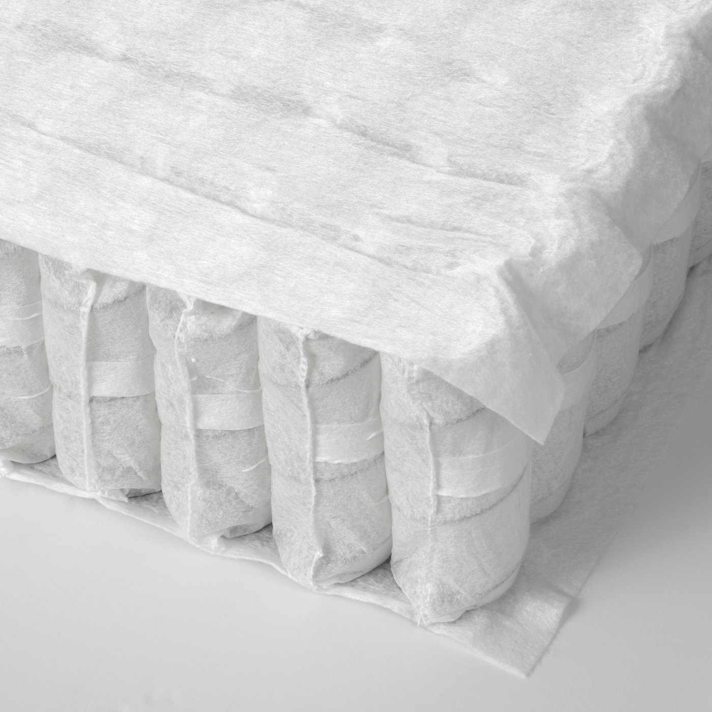 A close-up of a the pocket springs inside a VÅLFJÄLLET mattress.