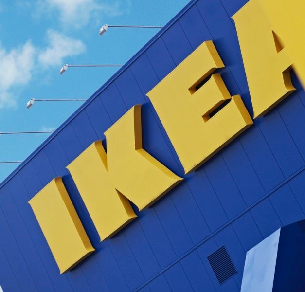 A facade of an IKEA store.