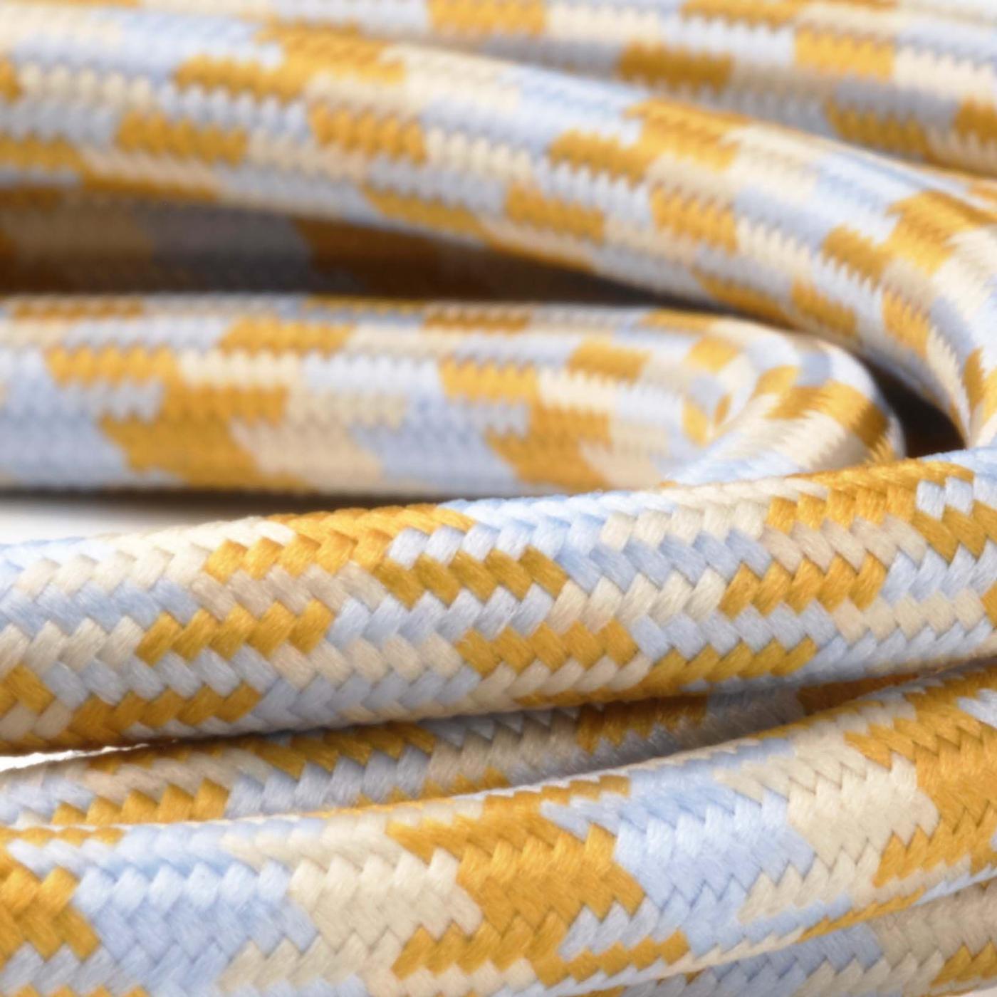 A close-up of a patterned cable.