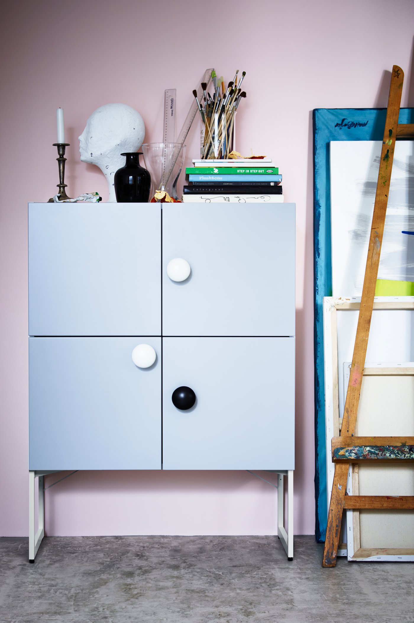 A pink tiled bathroom from the 2016 IKEA catalogue.
