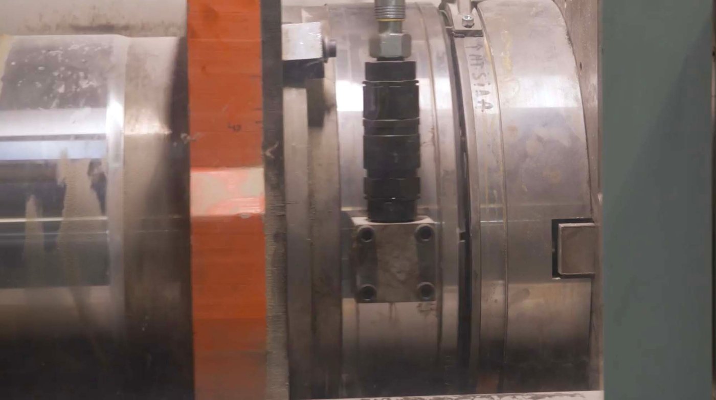 Shaping machinery in a ceramic factory.