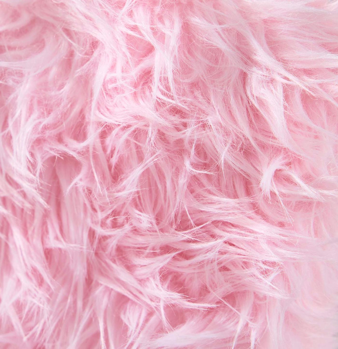 Pink faux fur.
